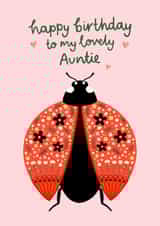 Pretty Birthday Card - For Auntie - Floral Ladybird created by Fliss Muir