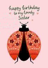 Pretty Birthday Card - For Sister - Floral Ladybird created by Fliss Muir