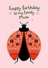 Pretty Birthday Card - For Mum - Floral Ladybird created by Fliss Muir