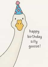 Cute Birthday Card - Silly Goose - Party Hat created by Sophia Mac