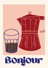 Arty Just Because Card - Coffee - Bonjour created by Carole Hillman