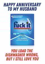 Funny Anniversary Card - For Husband - Dishwasher Wrong created by Kyleigh Orlebar