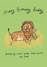 Cute Birthday Card - For Daddy - Lion & Cub created by YAMS