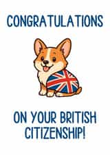 British Citizenship Congratulations Card – Funny Dog – UK Citizenship Gift created by Kate Tyrer