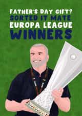 Tottenham Hotspur Father's Day Card - Europa League Winners - Ange Postecoglou created by Pink Peach Cards