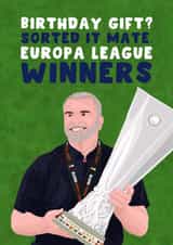 Tottenham Hotspur Birthday Card - Ange Postecoglou - Europa League Winners created by Pink Peach Cards