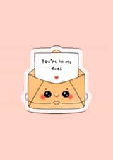 Cute Thinking of You Card - Letter and Envelope - You're in my duas created by The Mosque Sketcher