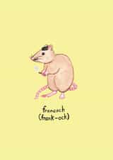 Cute St Patricks Day Card - Francach - Irish Language - French Rat created by Grace McEntee