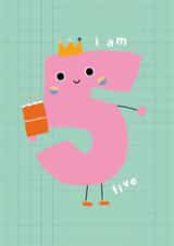 Cute Birthday Card - 5th - Party created by Ellie Hyde