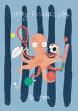 Sporty Octopus Dad created by Emma Hudson