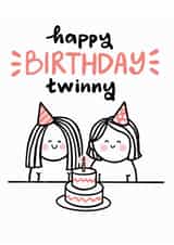 Cute Birthday Card - For Sister - Twins created by Studio Flafello LTD
