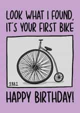 Bike Birthday Card - Funny Cycling Card - Old Bike Card created by TeePee Creations