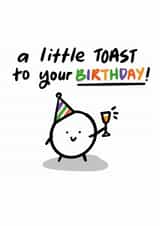 Cute Birthday Card - A Little Toast created by Studio Flafello LTD
