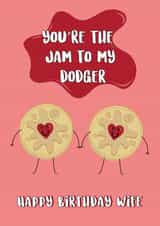 Cute Birthday Card - For Wife - Jammy Dodgers created by @Laura Lonsdale Designs