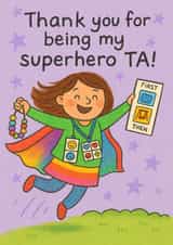 Cute Thank You Card for SEND TA – Superhero Teaching Assistant from Child created by Yeh Boi