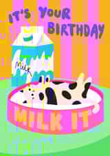 Cute Milk It Birthday Cat Card created by The Paper Tail