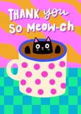 Cute Thank You Card - Cat - Coffee created by The Paper Tail