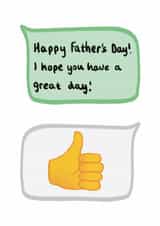 Funny Fathers Day Card - Thumbs Up Emoji - WhatsApp IMessage Text Group Chat created by Sophie Kent Illustration