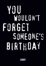 Funny Birthday Card - Belated - Anti-Piracy created by Fatchair Print