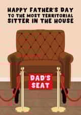 Funny Father's Day Card - Dad's Seat - For Dad created by Pink Peach Cards