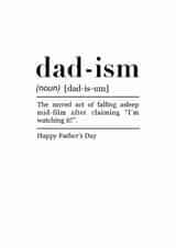 Funny Father's Day Card - Defintion - Falling Asleep created by Pink Peach Cards