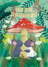 Just Married- Cute Woodland Wedding Card For Couple created by Pixiecraft