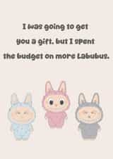 Funny birthday card for Labubu fan created by Chlobo Collections