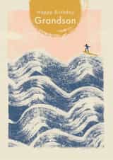 Classic Birthday Card - Grandson - Surfing created by Rebecca Prinn