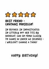 Funny Birthday Card - Best Friend - Five Star Review created by Lyndsay Moon