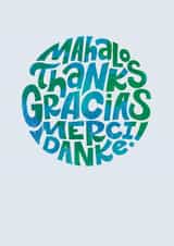 Classic Thank You Card - World Languages created by Carrie ONeal