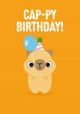Cute Birthday Card - Capybara - Pun created by Pango Productions