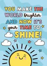 Cute Love & Friendship/Thinking Of You Card - Make The World A Brighter Place - Sunshine created by Sam Jayne Design