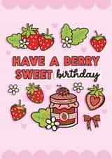 Cute Birthday Card - Berry Sweet Birthday - Berries created by Sam Jayne Design