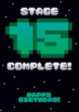 Classic Birthday Card - 15th - created by Fatchair Print