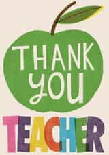 Classic Thank You Card - For Teacher - Apple created by Rebecca McConnachie