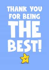 Cute Thank You Card - Thank You For Being The Best - Star created by Naomi Park