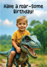 Cute Birthday Card - Roar-Some Dinosaur created by Woody's Design
