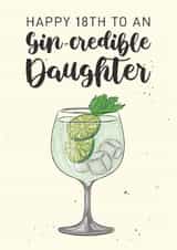 Fun 18th Birthday Card - For Daughter - Gin created by Quinton cards