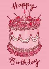 Classic Birthday Card - Cherry Cake created by Embletree Designs