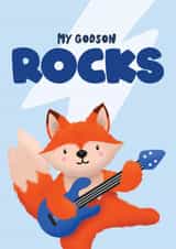 Cute Birthday Card - For Godson - My Godson Rocks created by Bev O'Connor || @oconnordesign