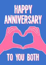 Cute Anniversary Card - Heart Hands created by Violet and Alfie