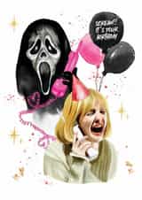 Fun Birthday Card - Scream - Ghostface created by Natalie Warren