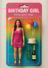 Fun Birthday Card - Birthday Girl Doll created by Giddy Kipper