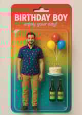 Fun Birthday Card - AI Doll - Birthday Boy created by Giddy Kipper