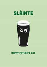 Slàinte Happy Father's Day Card - Guinness - Funny created by illustrations by Hannah