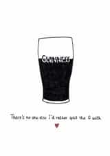Cute Anniversary/Valentine's Day Card - Guinness - Split The G created by DoodleWads