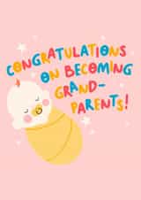 Cute Congratulations Card - Becoming Grandparents created by The Happy Badger
