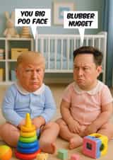 Funny Birthday/Love And Friendship Card - Donald Trump - Elon Musk created by Dean Morris Cards