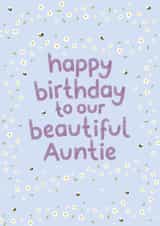 Pretty Birthday Card - Beautiful Auntie - Daisies created by Fliss Muir
