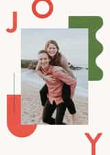 Personalised Christmas Photo Card created by Carrie ONeal - Modern Christmas Card - Joy - Wavy Shapes